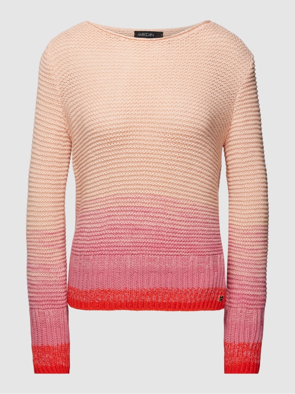 Marc Cain Wool Cashmere Blend Knit Ombré Sweater Peach/Pink Size 42 US 12 - Picture 2 of 14